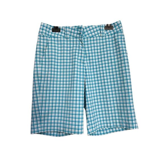 Nike Golf Pants - Nike Golf Dri-FIT Shorts Womens Size 4 Blue White Gingham Check Casual